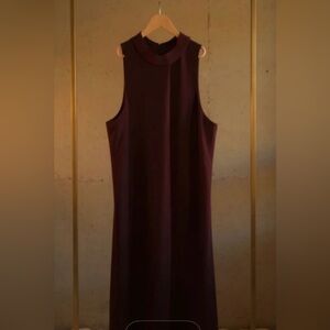 Elegant Sleeveless Derp Burgundy Dress